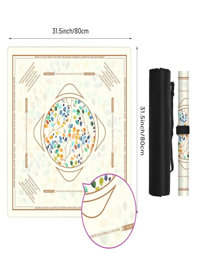 Deyimmei Mahjong Mat for Table - Non-Slip Mahjong Table Cover with Storage Pockets, Perfect Mahjong Accessories & Gifts for Women, Men, and Mahjong Enthusiasts (Golden Harmony) - Image 2